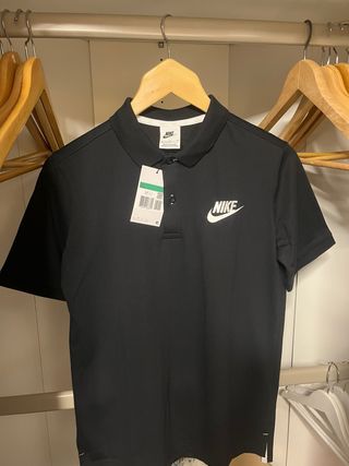 Polo Nike Negro Bordado Talla XL Niño ~ S Adulto