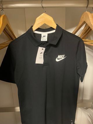Polo Nike Negro Bordado Talla XL Niño ~ S Adulto