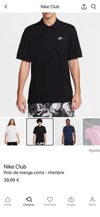 Polo Nike Negro Bordado Talla XL Niño ~ S Adulto