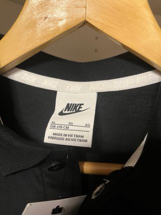 Polo Nike Negro Bordado Talla XL Niño ~ S Adulto