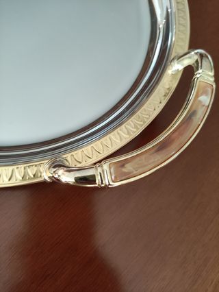 Vassoio Ovale Acciaio Inox 18/10 Decorato