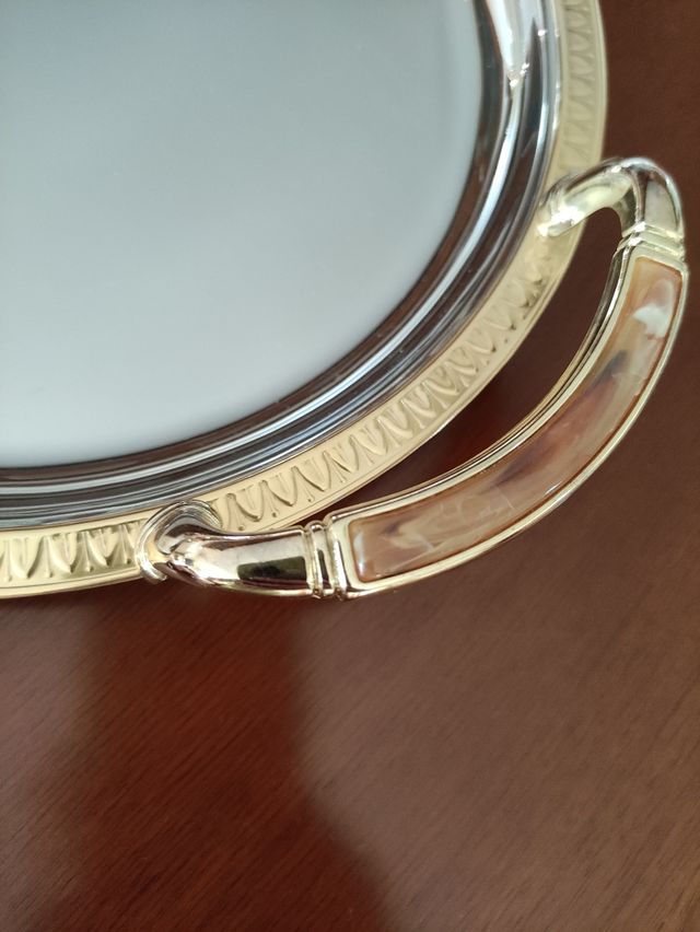 Vassoio Ovale Acciaio Inox 18/10 Decorato