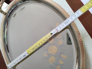 Vassoio Ovale Acciaio Inox 18/10 Decorato