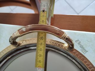 Vassoio Ovale Acciaio Inox 18/10 Decorato