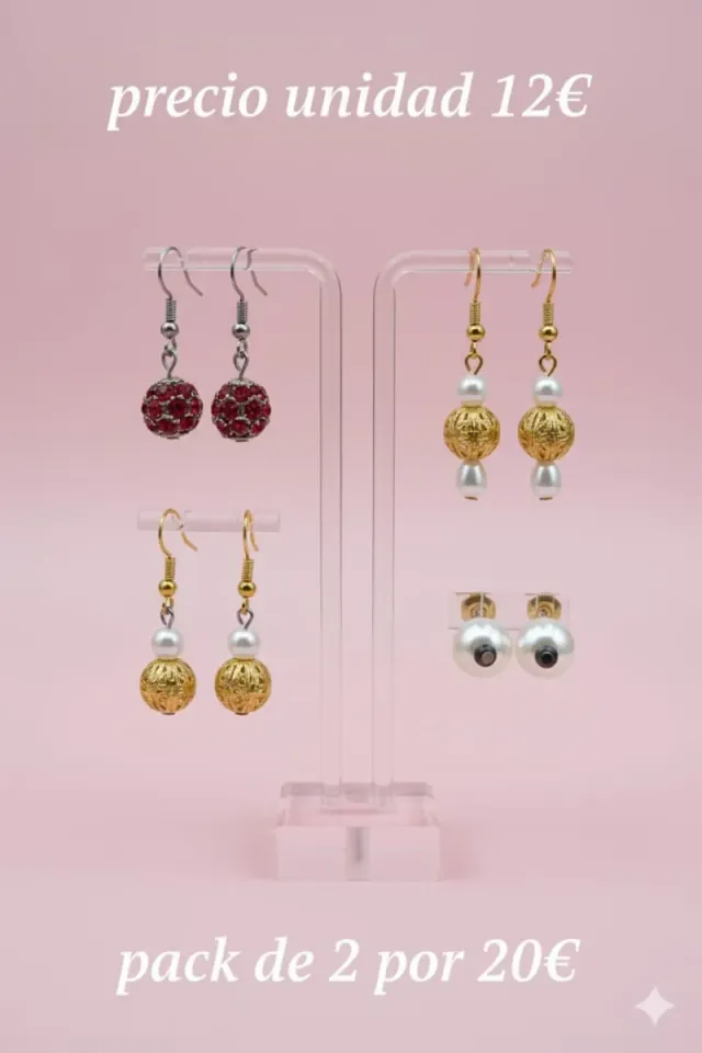 Lote 2 pares pendientes nuevos