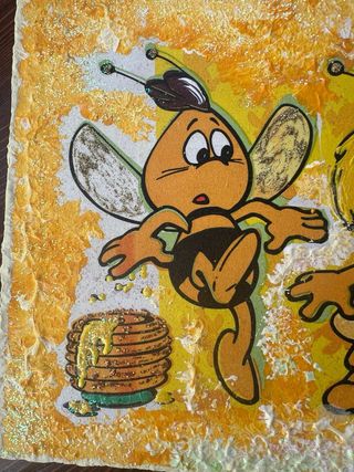 Quadro cameretta Ape Maia decorato legno