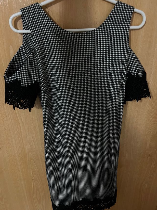 Vestido estampado blanco y negro