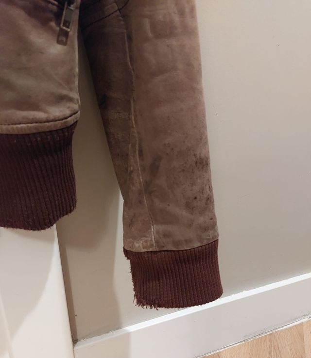 Chaqueta cuero piel marrón mujer Talla S