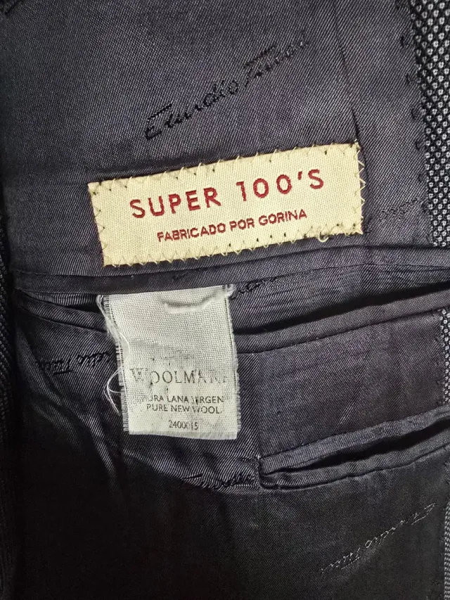 Traje Emidio Tucci Azul Tweed Fino Hombre