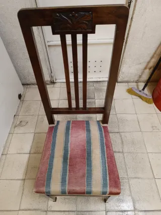 6 Sillas de Comedor Madera Tapizadas