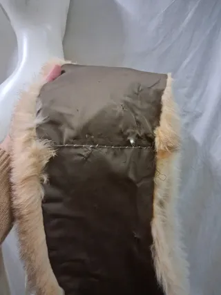 Stola scialle vera pelle beige marrone