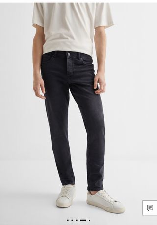 Mango Jeans Slim Fit Botones Negro/Gris-Hombre