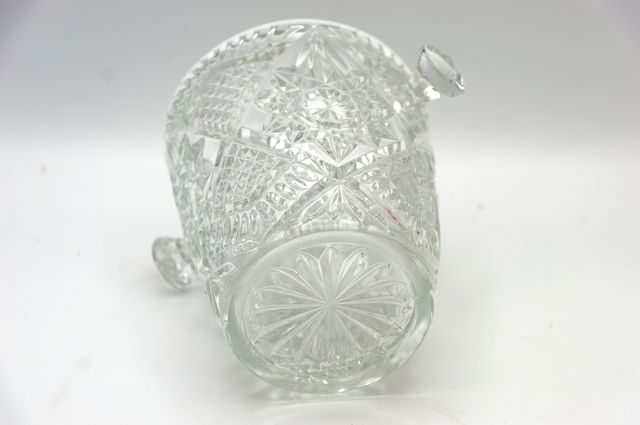 Cubeta de cristal tallado con asas