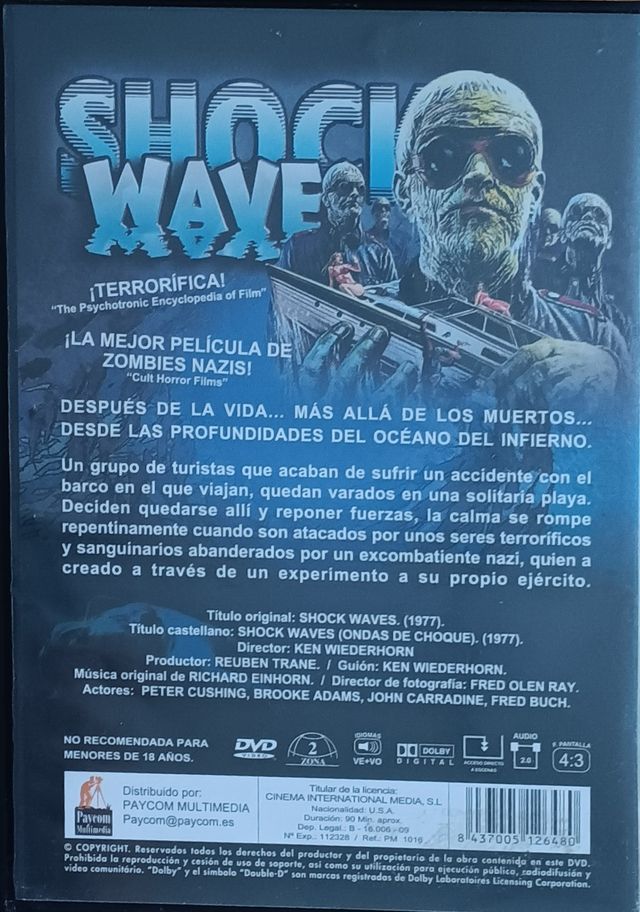 DVD Shock Waves - Película de Terror - Zombis