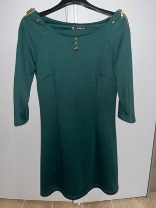 Abito in maglia verde scuro