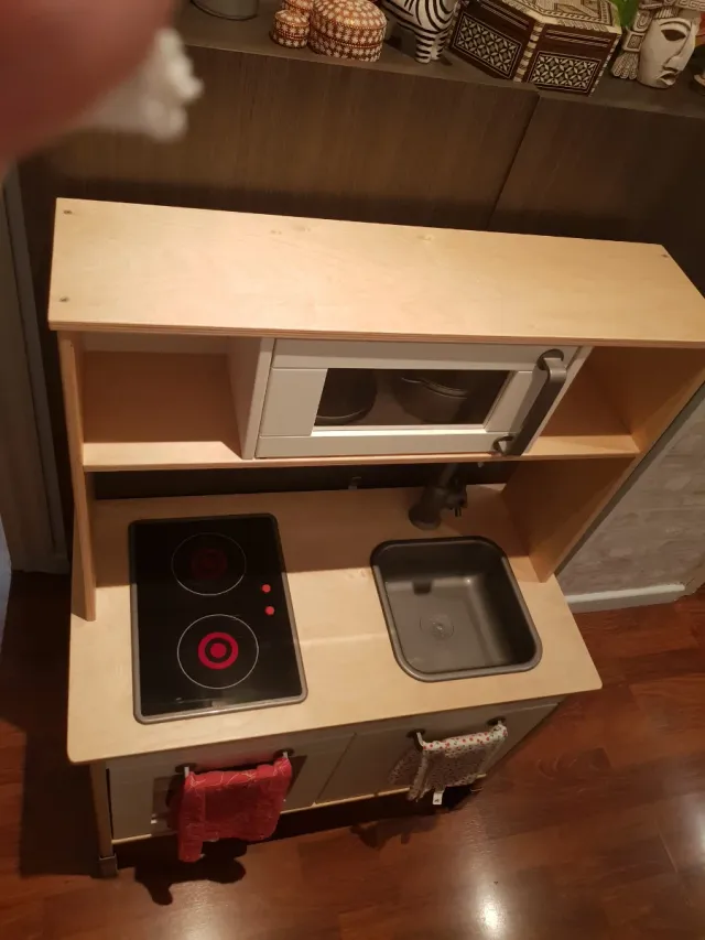 Cocina Infantil Madera con Microondas y Fregadero