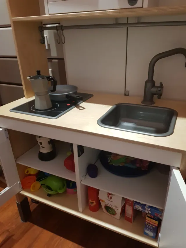 Cocina Infantil Madera con Microondas y Fregadero