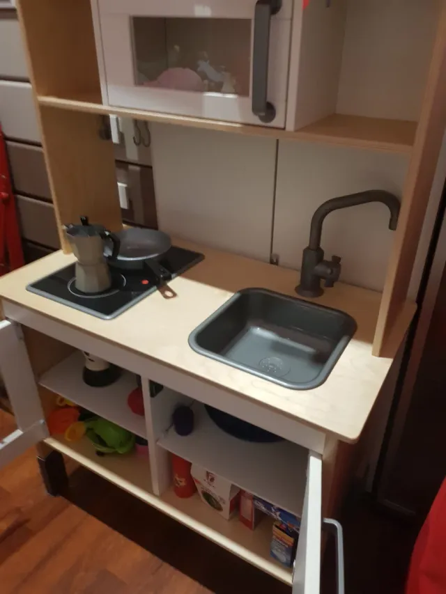 Cocina Infantil Madera con Microondas y Fregadero