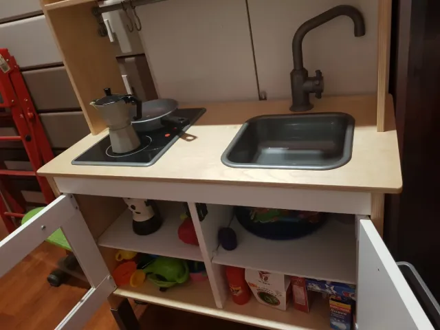 Cocina Infantil Madera con Microondas y Fregadero