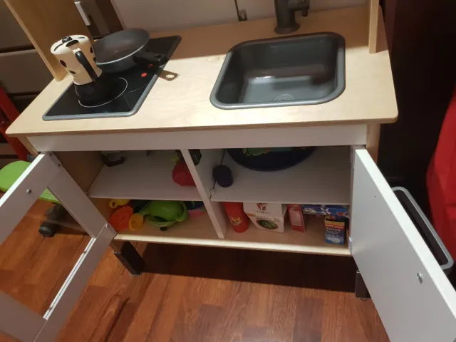 Cocina Infantil Madera con Microondas y Fregadero
