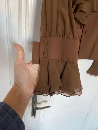 Camicetta Seta Vintage Marrone Sartoriale