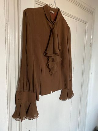 Camicetta Seta Vintage Marrone Sartoriale