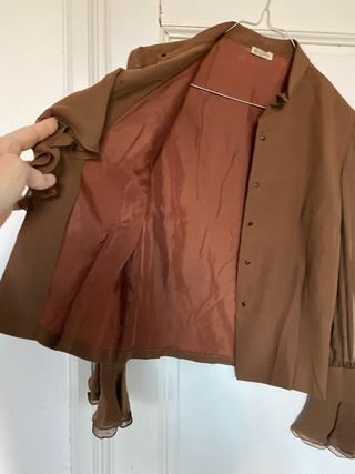 Camicetta Seta Vintage Marrone Sartoriale