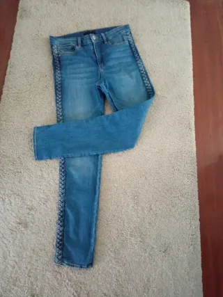 Pantalón vaquero Tintoretto azul con trenza