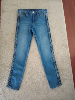 Pantalón vaquero Tintoretto azul con trenza