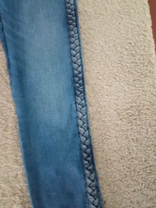 Pantalón vaquero Tintoretto azul con trenza