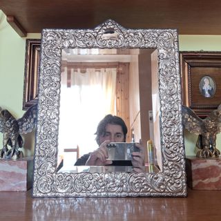 Specchio da tavolo Argento 925 massiccio cm 34x43