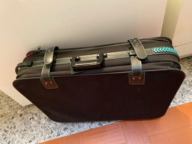 Maleta de viaje Rodelle negra y turquesa