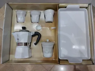 Set Moka Bialetti Bianco con 3 Tazzine