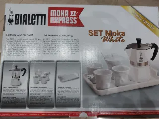 Set Moka Bialetti Bianco con 3 Tazzine