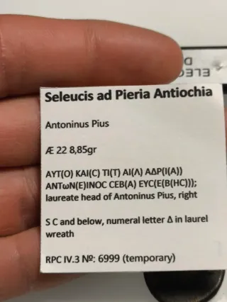 Moneda Romana Antioquía Antonino Pío