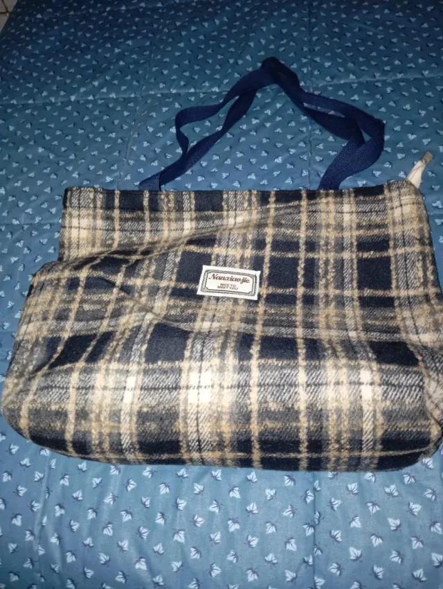 Bolso de invierno a cuadros, 41 de ancho, 33 de fo