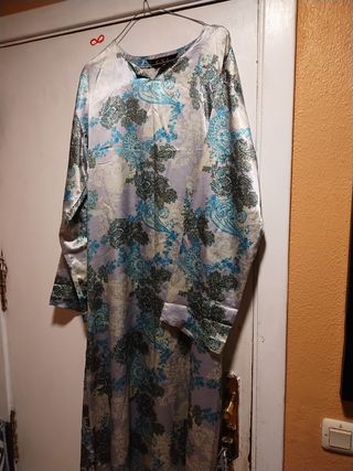 Túnica Para Rey Mago, de Seda Con motivo verde