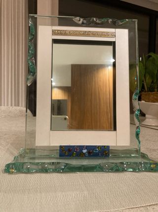 Marco espejo cristal tallado decorativo