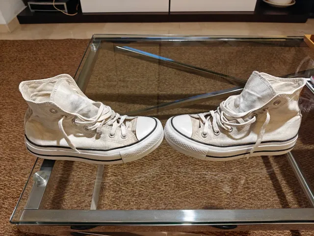 Zapatillas Converse Altas Beige/Blanco