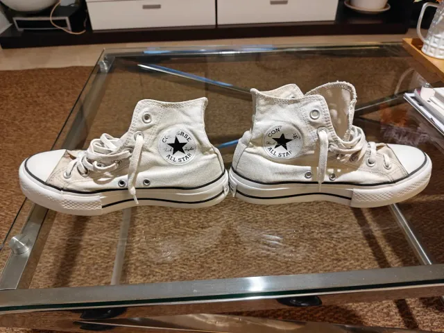Zapatillas Converse Altas Beige/Blanco