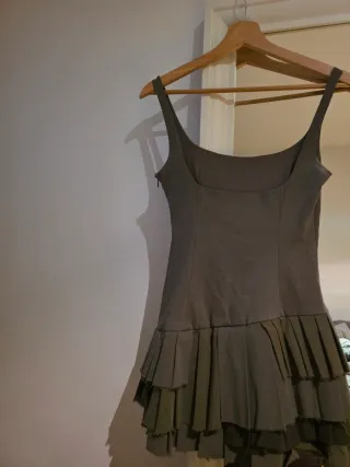 Vestido Zara tablas verde caqui