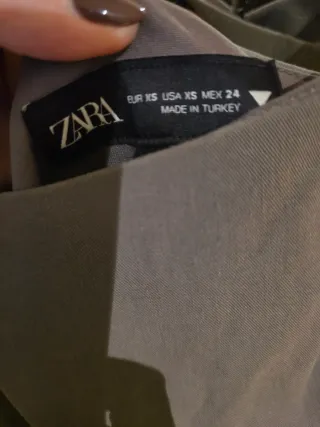 Vestido Zara tablas verde caqui