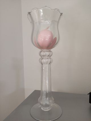 Portacandele in vetro trasparente