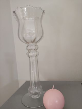 Portacandele in vetro trasparente