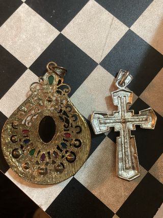 Set 2 Ciondoli Grandi Multicolore e Argento