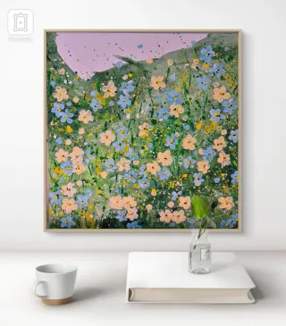 Quadro floreale dipinto a mano