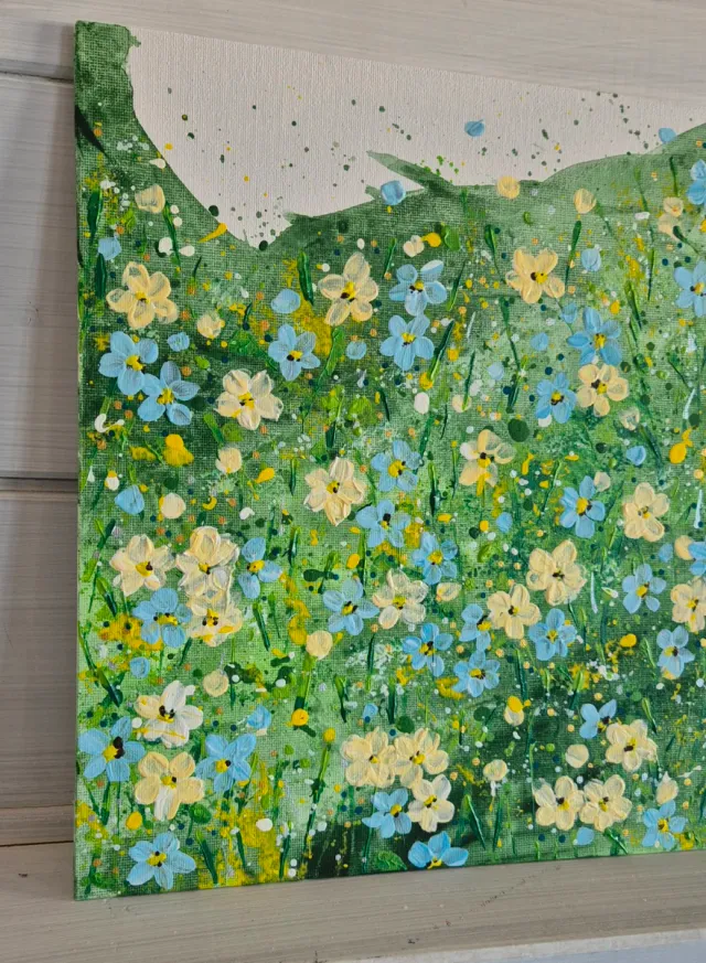 Quadro floreale dipinto a mano