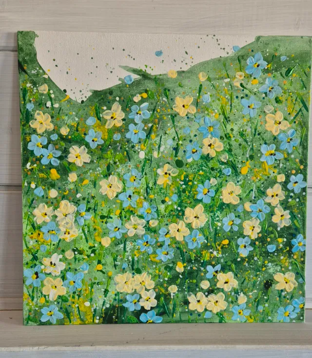 Quadro floreale dipinto a mano