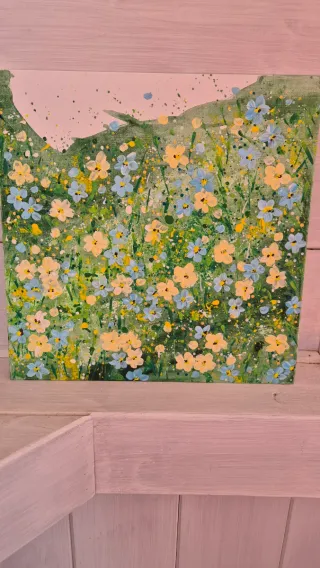 Quadro floreale dipinto a mano