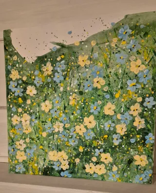 Quadro floreale dipinto a mano